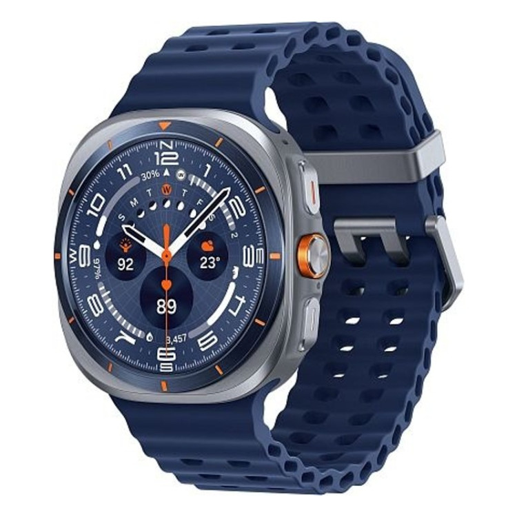 Умные часы Samsung Galaxy Watch Ultra (2025) LTE 47mm Серебристые с синим ремешком