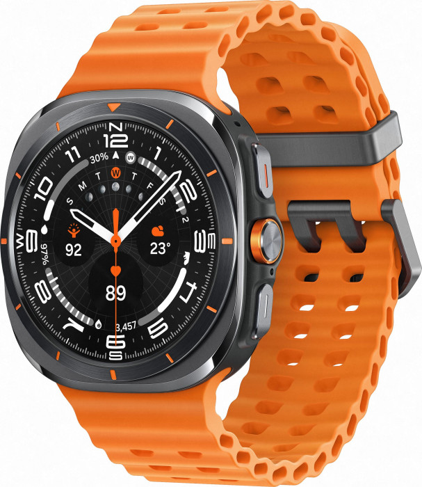 Умные часы Samsung Galaxy Watch Ultra (2025) LTE 47mm Черные с оранжевым ремешком